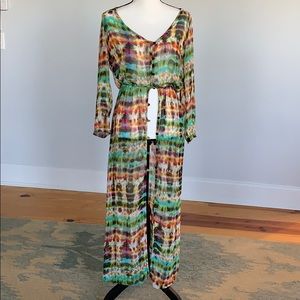 Tie dye sheer tunic